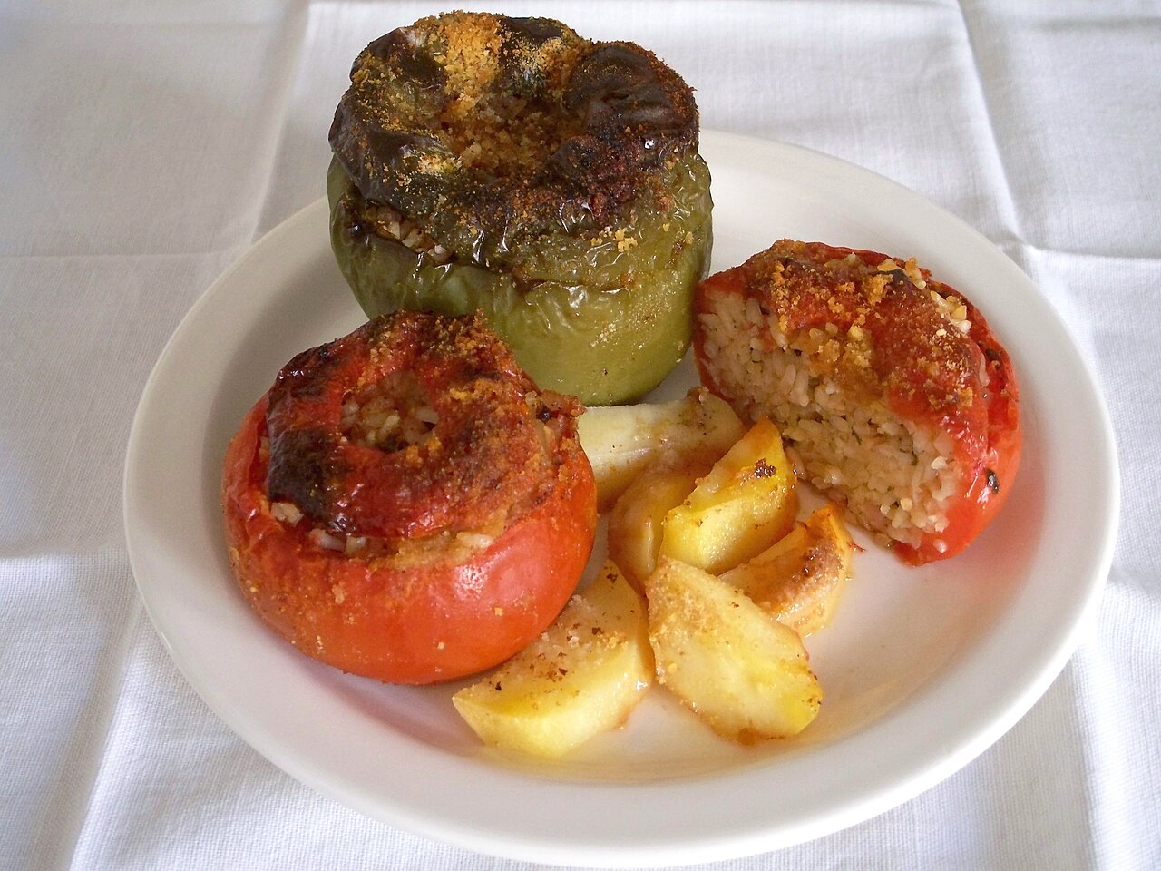 Gemista (Stuffed Peppers and Tomatoes)